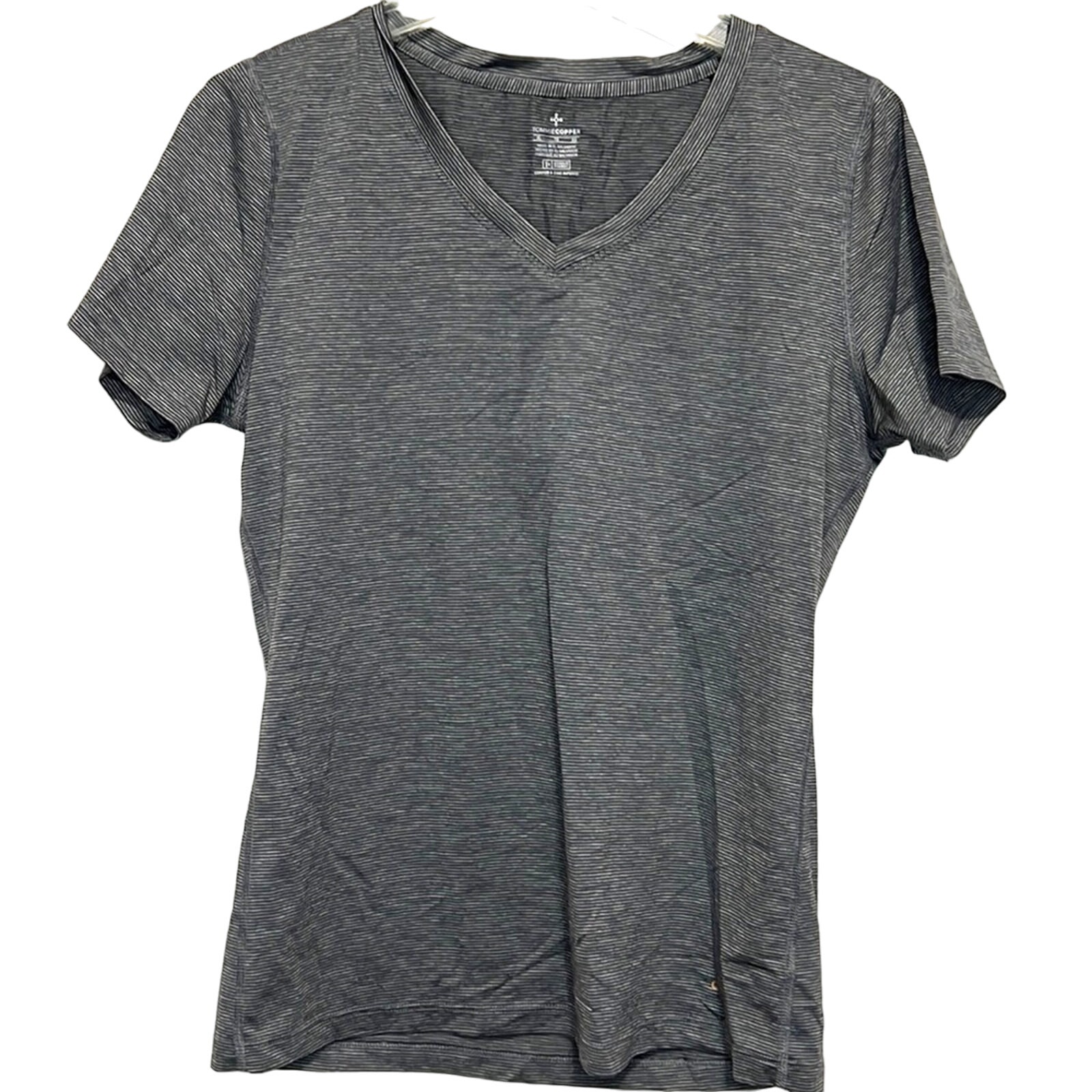 Tommie Copper Women's Size Xl Gray Striped Athletic Wear Top
